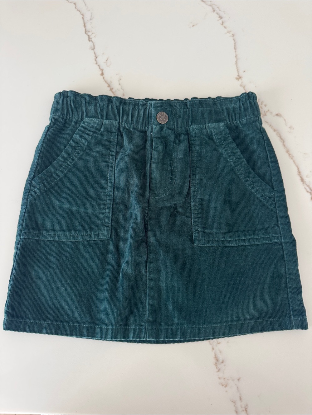 Old Navy Girls Forest Green Corduroy Skirt with Front Pockets